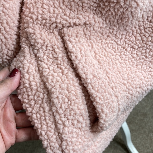 EUC Old Navy Cozy Sherpa Quarter-Zip Pullover in Pink and Cream Size XXL - Picture 7 of 9